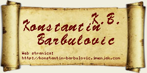 Konstantin Barbulović vizit kartica